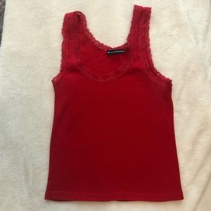 Brandy Melville Lace Red Tank Top